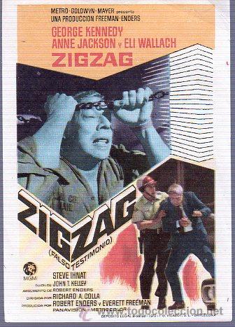 Cine: PROGRAMA DE CINE. GEORGE KENNEDY ANNE JACKSON Y ELI WALLACH. ZIGZAG. - Foto 1