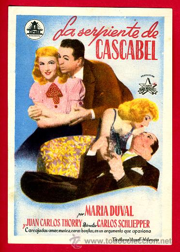 Folhetos de m&atilde;o de filmes antigos de cinema: LA SERPIENTE DE CASCABEL , SENCILLO , ORIGINAL, S1851