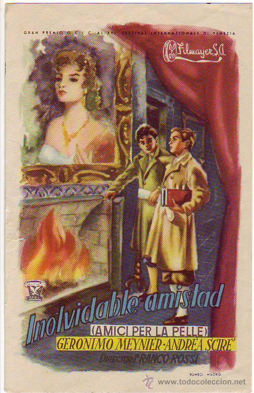 Folhetos de m&atilde;o de filmes antigos de cinema: inolvidable amistad