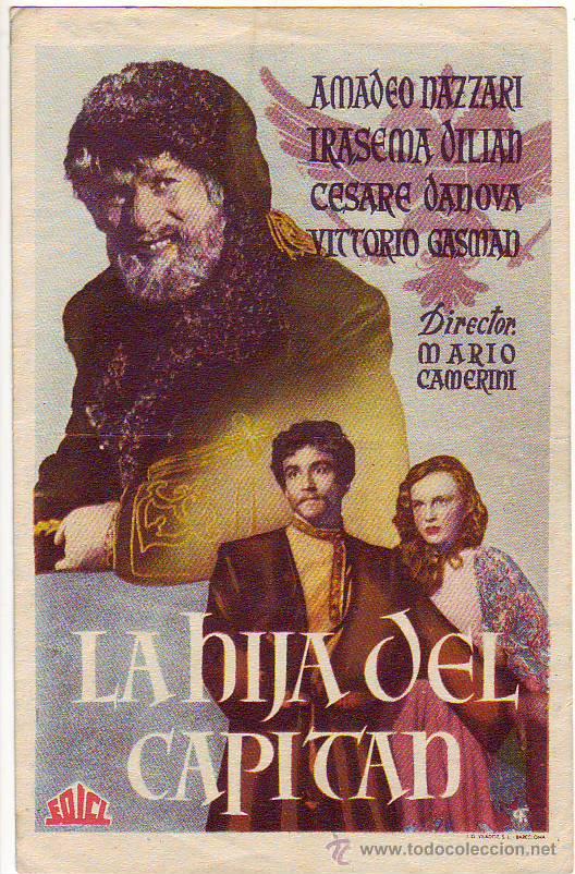 Folhetos de m&atilde;o de filmes antigos de cinema: la hija del capitan