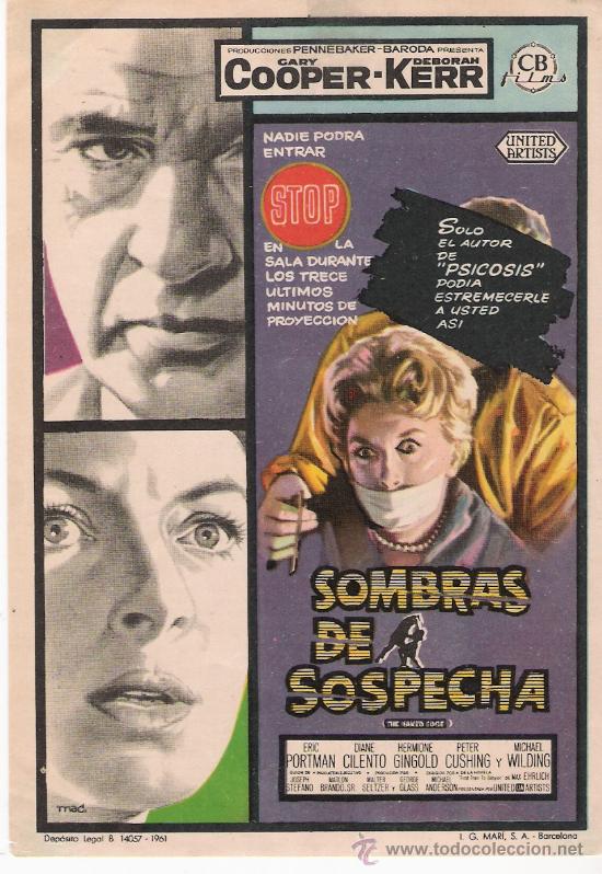 Flyers Publicitaires de Films Anciens: sombras de sospecha