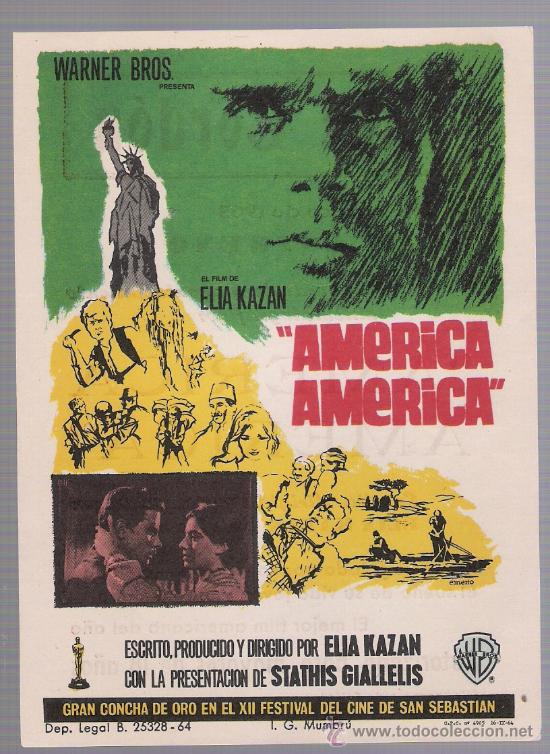 Cine: Am&eacute;rica Am&eacute;rica. Sencillo de WB.  Cine Cord&oacute;n - Burgos 1965.