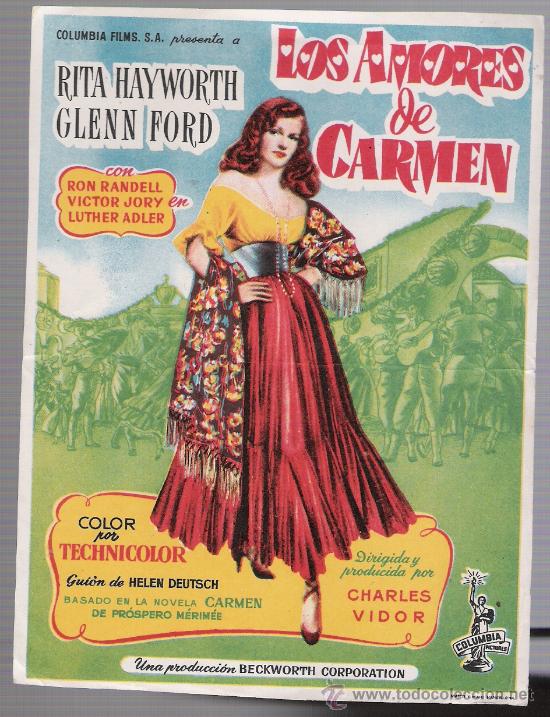 Cine: Los amores de Carmen. Sencillo de Columbia.
