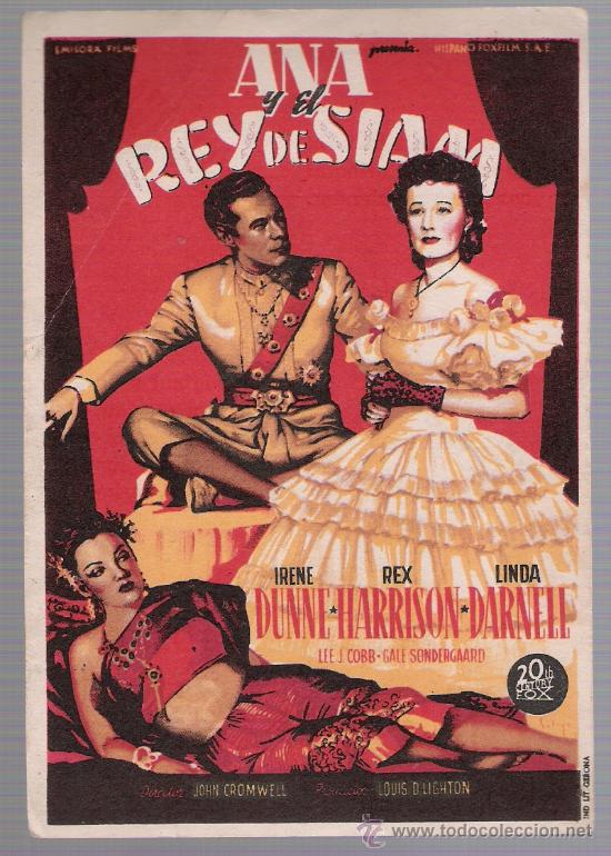 Cine: Ana y el Rey de Siam. Solig&oacute;. Sencillo de 20Th Century fox. cine Regina - Sevilla.