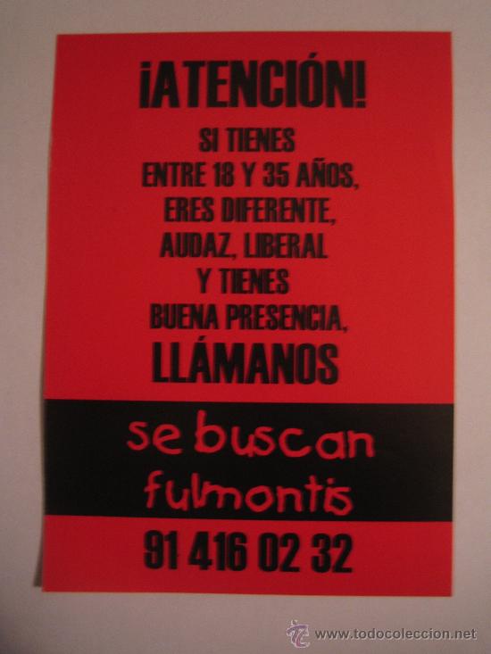 Flyers Publicitaires de Films Anciens: Folleto de mano del estreno - se buscan fulmontis