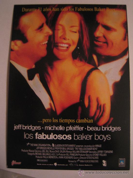 Flyers Publicitaires de Films Anciens: Folleto de mano tarjeta del estreno - los fabulosos baker boys michelle pfeiffer
