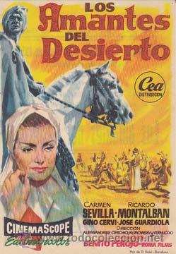  Flyers Publicitaires de films Anciens: LOS AMANTES DEL DESIERTO - Ideal de Alicante - Director: G. Alessandrini, F. Cerchio, G. Vernuccio,