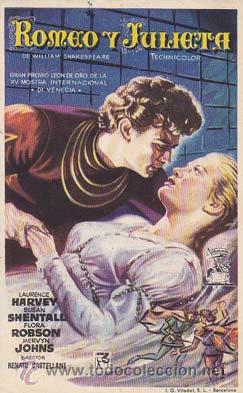 Cine: ROMEO Y JULIETA - Ideal de Alicante - Director: Renato Castellani - Actores: Laurence Harvey, Susan