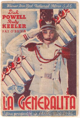 Cine: PTCC 526 LA GENERALITA PROGRAMA TARJETA WARNER RUBY KEELER DICK POWELL TYRONE POWER - Foto 1