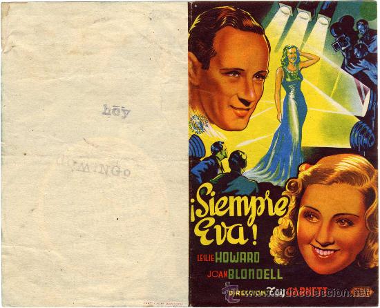 Cine: PROGRAMA CINE DOBLE - &iexcl;SIEMPRE EVA! - LESLIE HOWARD - JOAN BLONDELL - Foto 2