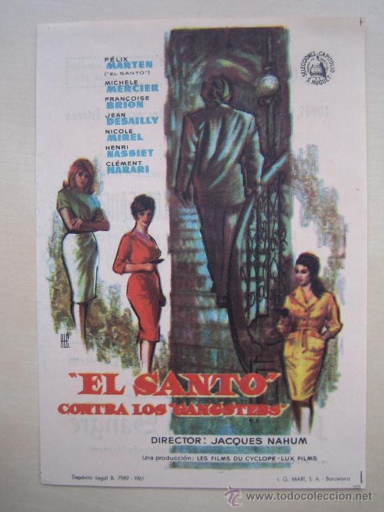 Cinema: Folleto de mano del estreno - el santo contra los gangsters capitolio
