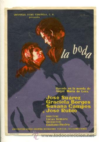 Cine: BODA , LA CON JOSE SUAREZ Y GRACIELA BORGES - PROGRAMA ORIGINAL SIN PUBLICIDAD - Foto 1