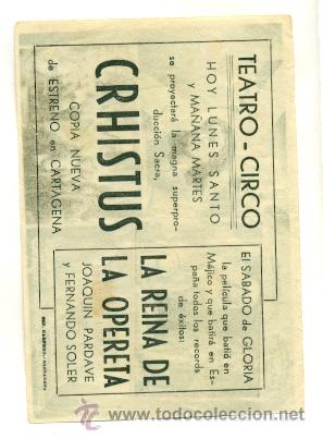 Cine: CHRISTUS - ARAJOL  - PROGRAMA ORIGINAL   CON   PUBLICIDAD - Foto 2