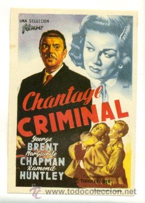 Cine: CHANTAGE CRIMINAL - PROGRAMA ORIGINAL SIN PUBLICIDAD - Foto 1