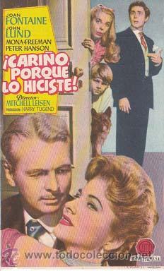 Flyers Publicitaires de Films Anciens: &iexcl; CARI&Ntilde;O, POR QUE LO HICISTE ! - Ideal de Alicante - Director: Mitchell Leisen - Actores: Joan Fonta