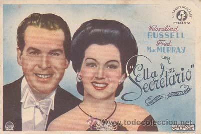 Flyers Publicitaires de Films Anciens: ELLA Y SU SECRETARIO - Castelar - Director: Mitchell Leisen - Actores: Rosalind Russell, Fred MacMur