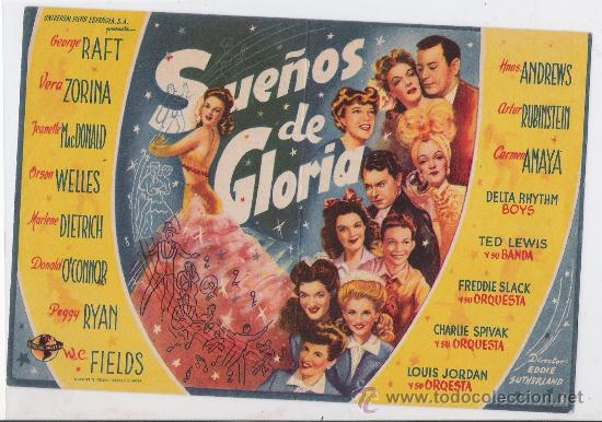 Flyers Publicitaires de Films Anciens: 129--sue&ntilde;os de gloria