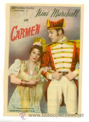 Cine: CARMEN DE NINI MARSHALL - PROGRAMA ORIGINAL CON PUBLICIDAD - Foto 1