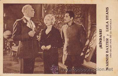 Kino: &iexcl; RINDASE ! - Director: William K. Howard - Actores: Warner Baxter, Leila Hyams.../ Cine Americano/
