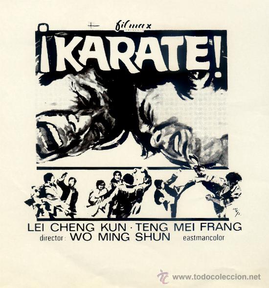  Flyers Publicitaires de films Anciens: KARATE (FOLLETO DE MANO ORIGINAL) UNO DE LOS PRIMEROS ESTRENOS EN ESPA&Ntilde;A DE ARTES MARCIALES