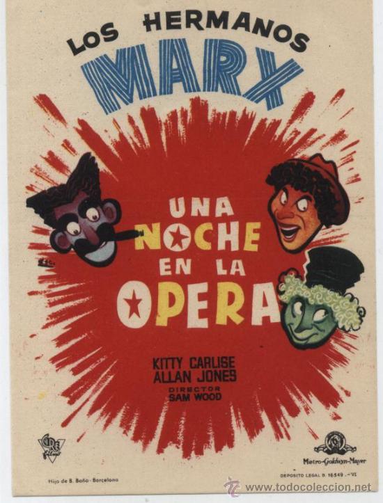 Cine: Una noche en la Opera. Sencillo de Cire Films. &iexcl;IMPECABLE! - Foto 1