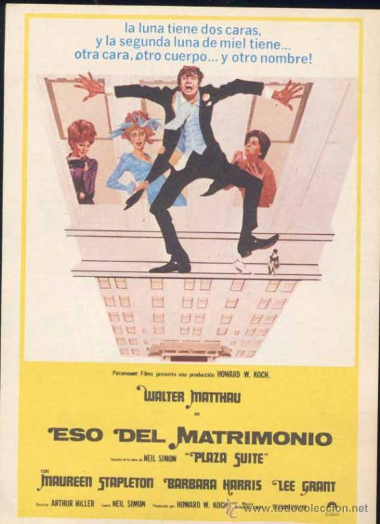 Foglietti di film di film antichi di cinema: FOLLETO PUBLICITARIO DE LA PEL&Iacute;CULA DE CINE: .- ESO DEL MATRIMONIO.-