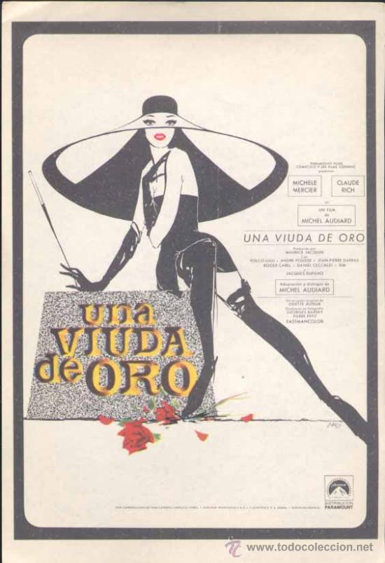 Foglietti di film di film antichi di cinema: FOLLETO PUBLICITARIO DE LA PEL&Iacute;CULA DE CINE: .- UNA VIUDA DE ORO.-