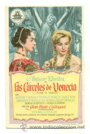 Cine: CARCELES DE VENECIA - PROGRAMA ORIGINAL SIN PUBLICIDAD - IMPECABLE - Foto 1