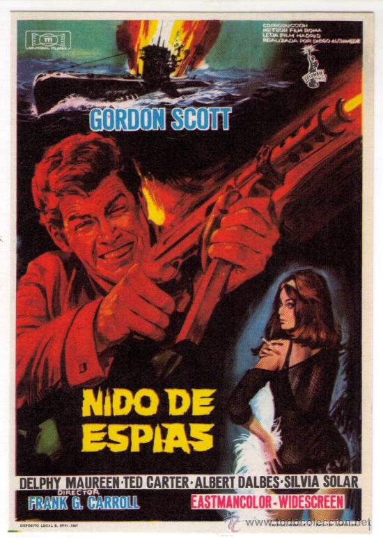 Cine: PROGRAMA DE CINE - NIDO DE ESPIAS - GORDON SCOTT - 1967 - SIN PUBLICIDAD - Foto 1