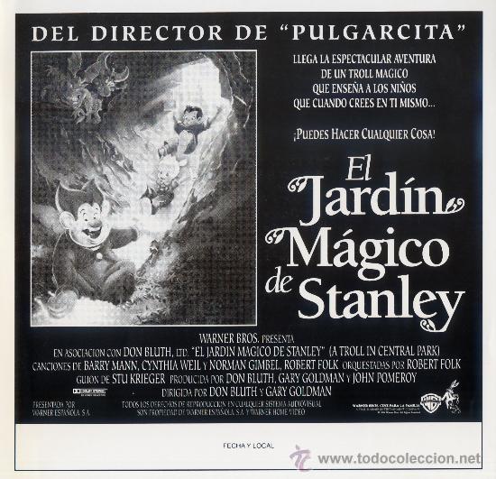 Folhetos de m&atilde;o de filmes antigos de cinema: EL JARDIN MAGICO DE STANLEY (FOLLETO DE MANO ORIGINAL)