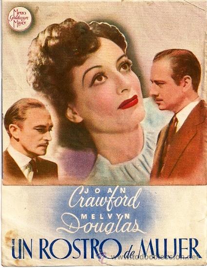 Folhetos de m&atilde;o de filmes antigos de cinema: UN ROSTRO DE MUJER