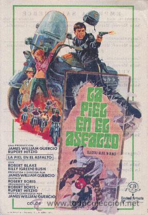Foglietti di film di film antichi di cinema: LA PIEL EN EL ASFALTO (Con publicidad)