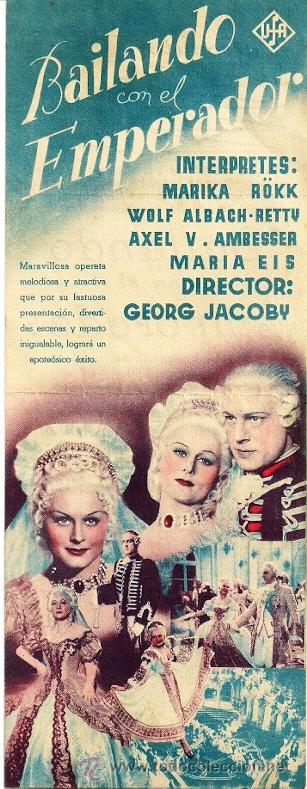 Folhetos de m&atilde;o de filmes antigos de cinema: BAILANDO CON EL EMPERADOR