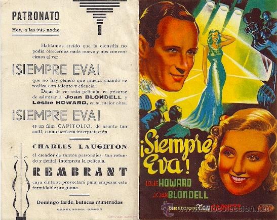 Folhetos de m&atilde;o de filmes antigos de cinema: &iexcl;SIEMPRE EVA!