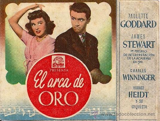 Folhetos de m&atilde;o de filmes antigos de cinema: EL ARCA DE ORO