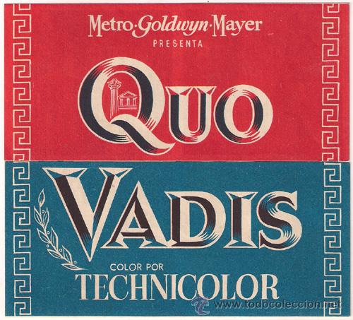 Cine: PTCC 314 QUO VADIS PROGRAMA DOBLE MGM ROBERT TAYLOR DEBORAH KERR - Foto 1
