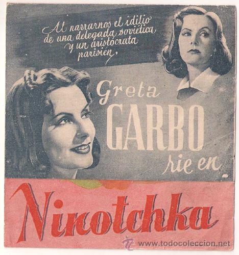 Cine: PR2 NINOTCHKA PROGRAMA DOBLE MGM GRETA GARBO MELVYN DOUGLAS - Foto 1