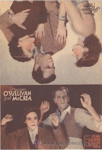 Cine: PR2 LA FUGITIVA PROGRAMA DOBLE MGM JOEL MCCREA MAUREEN OSULLIVAN - Foto 1