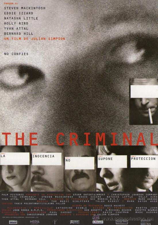Cine: THE CRIMINAL - STEVEN MACKINTOSH - PROGRAMA DE MAN0 CINE POSTAL - Foto 1