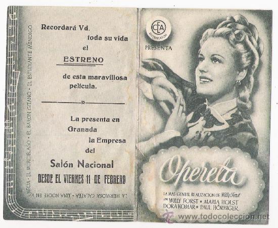 Foglietti di film di film antichi di cinema: 11-opereta