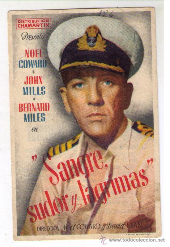 Kino: SANGRE, SUDOR Y L&Aacute;GRIMAS - NOEL COWARD - A&Ntilde;O 1.942 - PUBLICIDAD EN CINE CALATRAVA