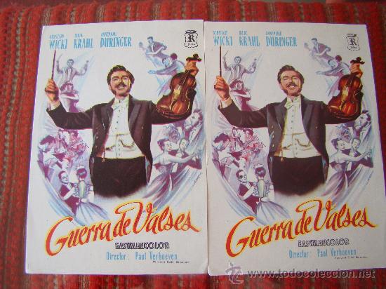 Cine: GUERRA DE VALSES, WERNARD WICKI, LOTE DE 2 PROGRAMAS, S/P. - Foto 1