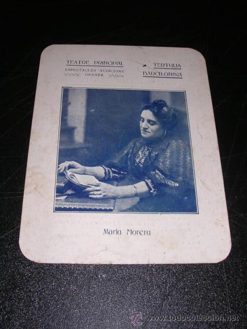 Cine: PROGRAMA TEATRE PRINCIPAL TERTULIA BARCELONINA,MARIA MORERA ,PROGRAMAMIRALLETS PER CA&Ccedil;AR ALOSEG,1907