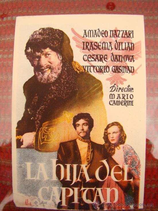 Foglietti di film di film antichi di cinema: LA HIJA DEL CAPITAN, AMADEO NAZZARI, VITTORIO GASMAN. C/P. CINEMA ALHAMBRA.  ALB