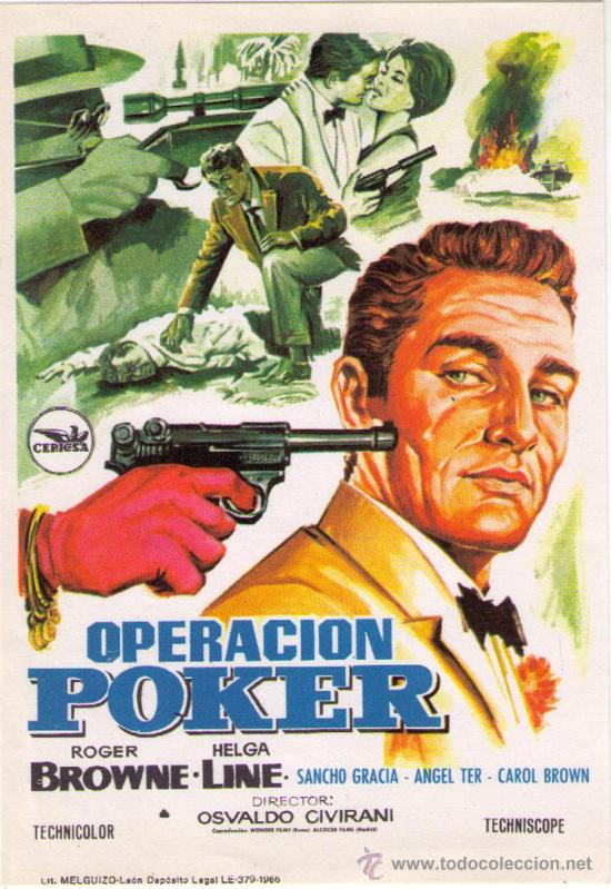 Kino: OPERACION POKER - ROGER BROWNE - A&Ntilde;O 1966 - SIN PUBLICIDAD