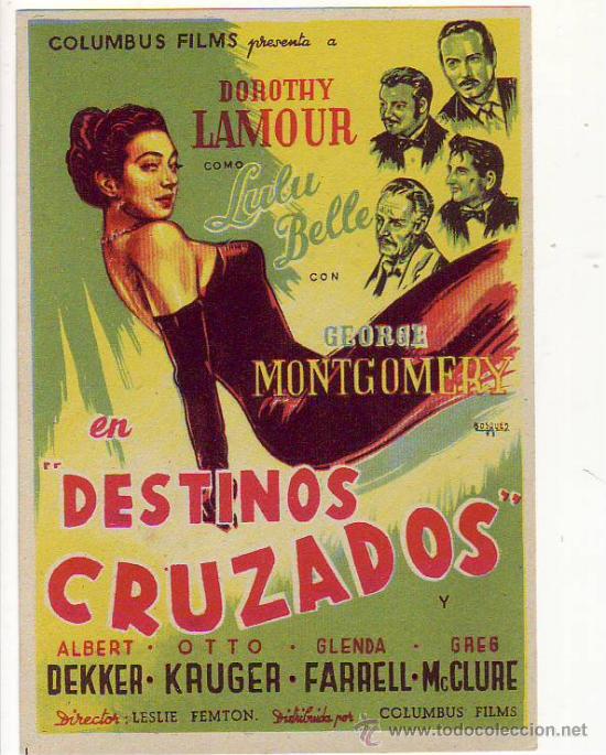 Foglietti di film di film antichi di cinema: destinos cruzados