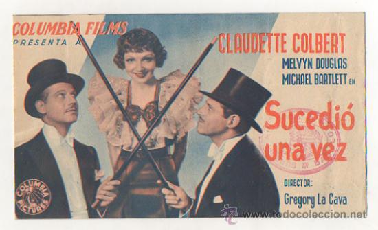 Cine: SUCEDIO UNA VEZ. 1935. PICAROL CINEMA. PROGRAMA DOBLE. - Foto 1