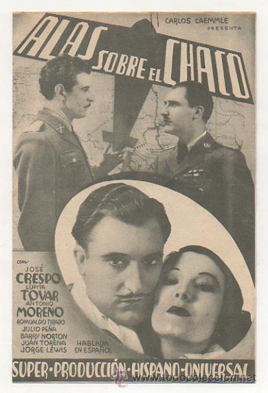 Cine: ALAS SOBRE EL CHACO. PROGRAMA DOBLE. 1936. PICAROL CINEMA. - Foto 1
