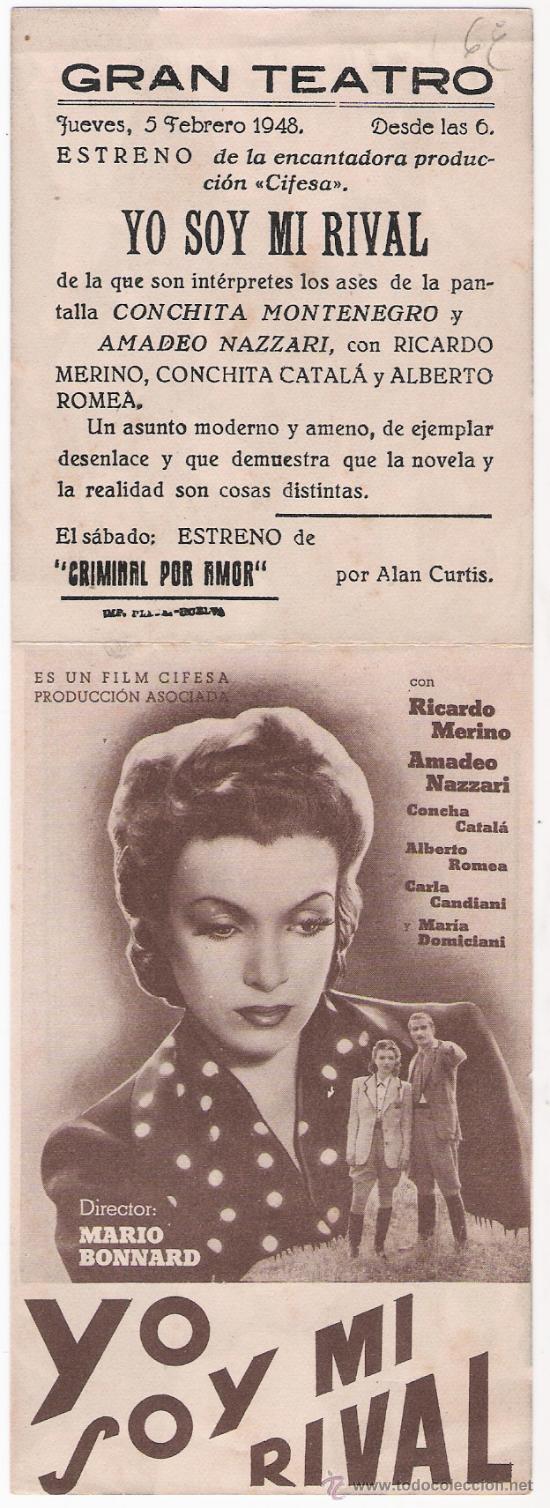 Foglietti di film di film antichi di cinema: 193--yo soy mi rival