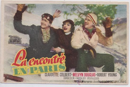 Foglietti di film di film antichi di cinema: 212--la encontre en paris